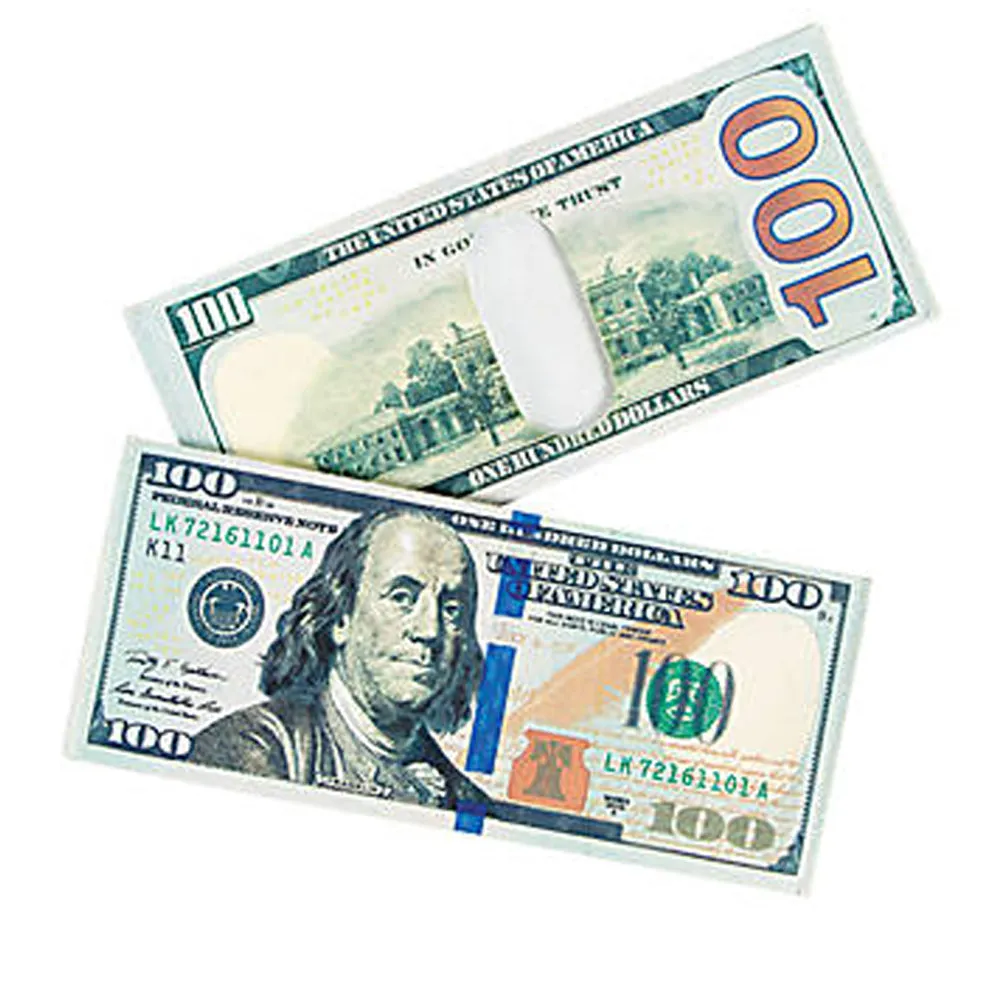 3 Pc Bifold Money Print Wallet Benjamin Franklin 100 Hundred Dollar Bill Canvas