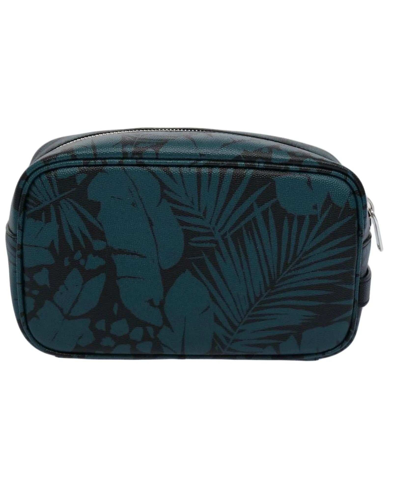 Botanical Leather Pouch in Blue