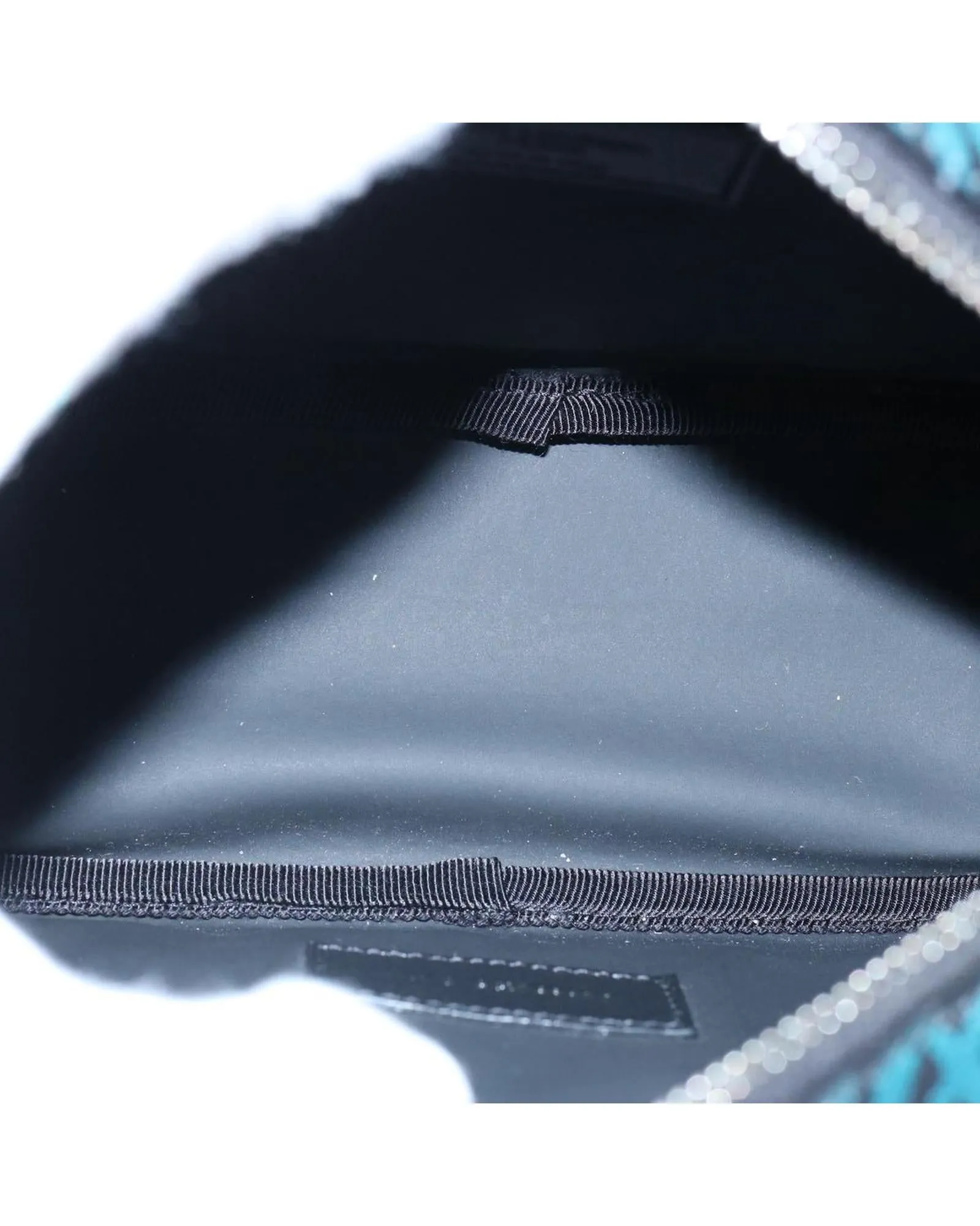 Botanical Leather Pouch in Blue