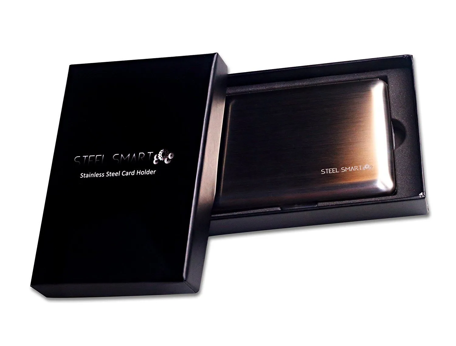 Credit Card Case with RFID Technology - Latest Curved Design Brushed Stainless S