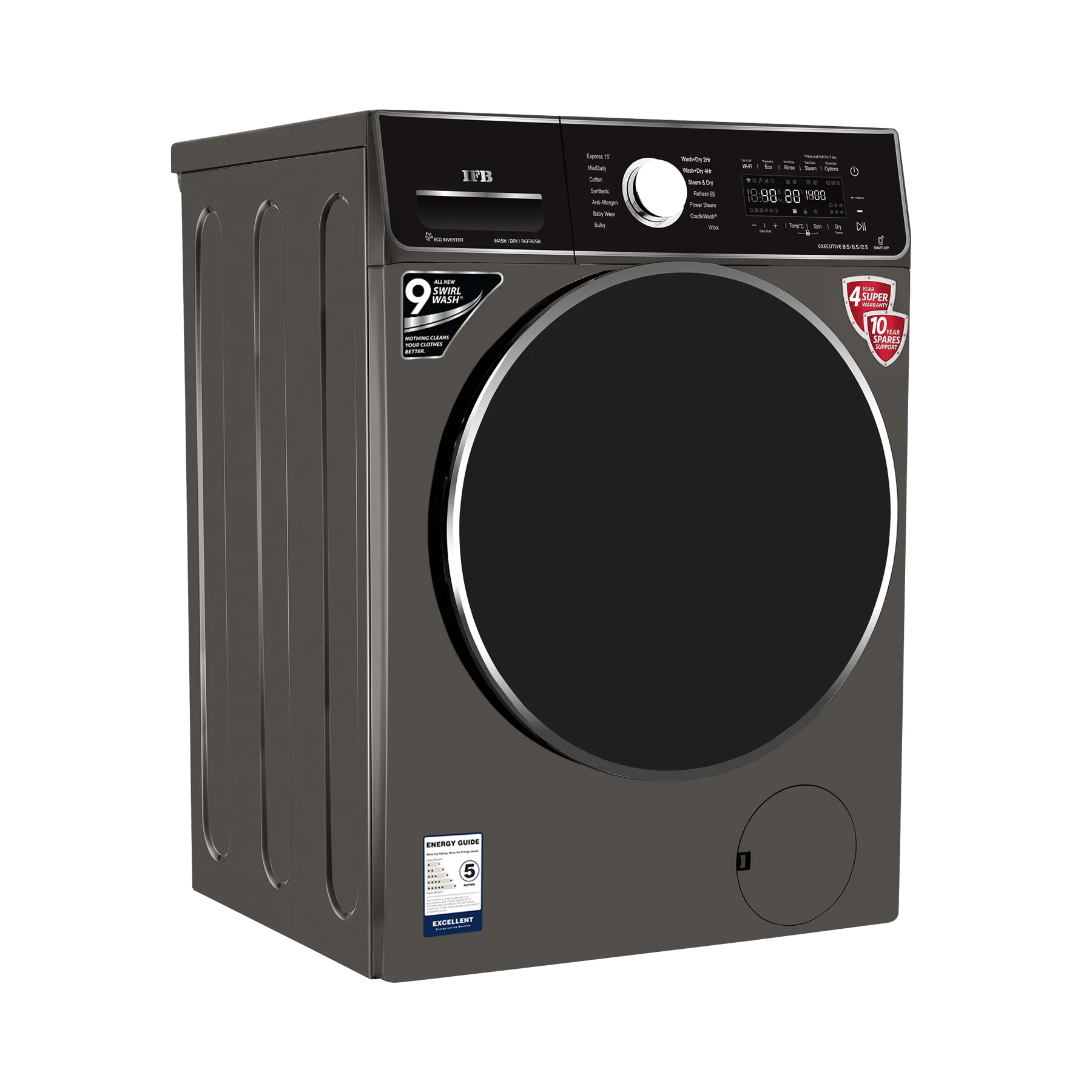 IFB Washer Dryer Executive ZXM 8.5/6.5kg 5 Star Inverter Fully-Automatic Front Loading Washing Machine