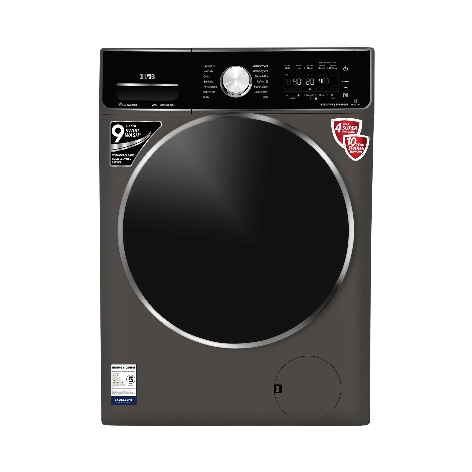 IFB Washer Dryer Executive ZXM 8.5/6.5kg 5 Star Inverter Fully-Automatic Front Loading Washing Machine