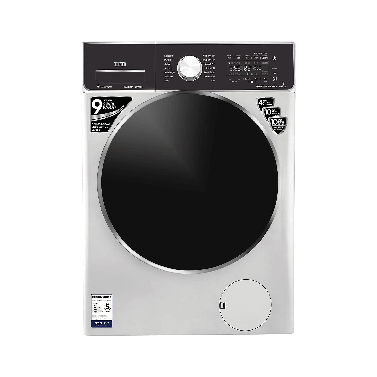 IFB Washer Dryer Executive ZXS 8.5/6.5kg 5 Star Inverter Fully-Automatic