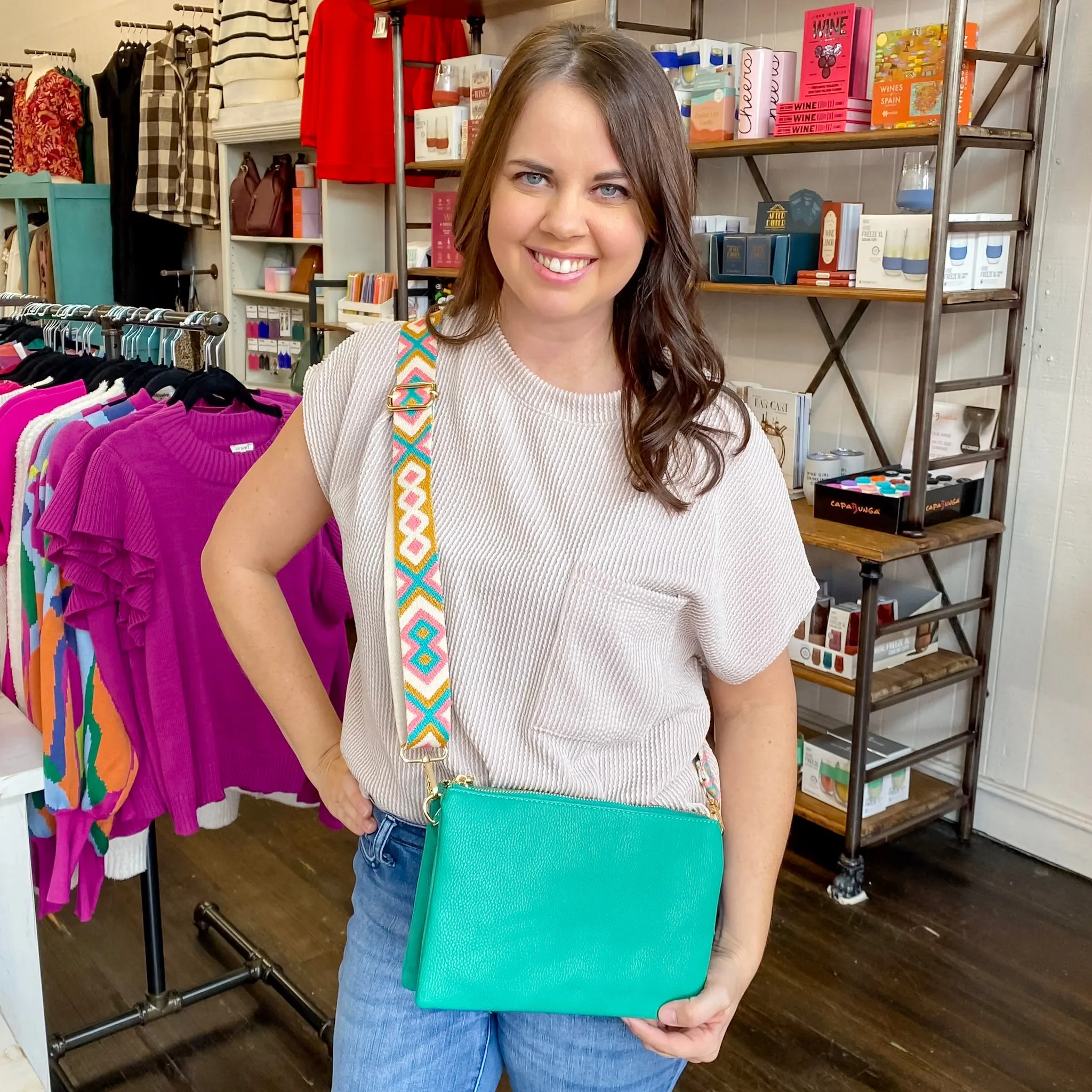 Jen & Co Izzy Crossbody Handbag - Kelly Green