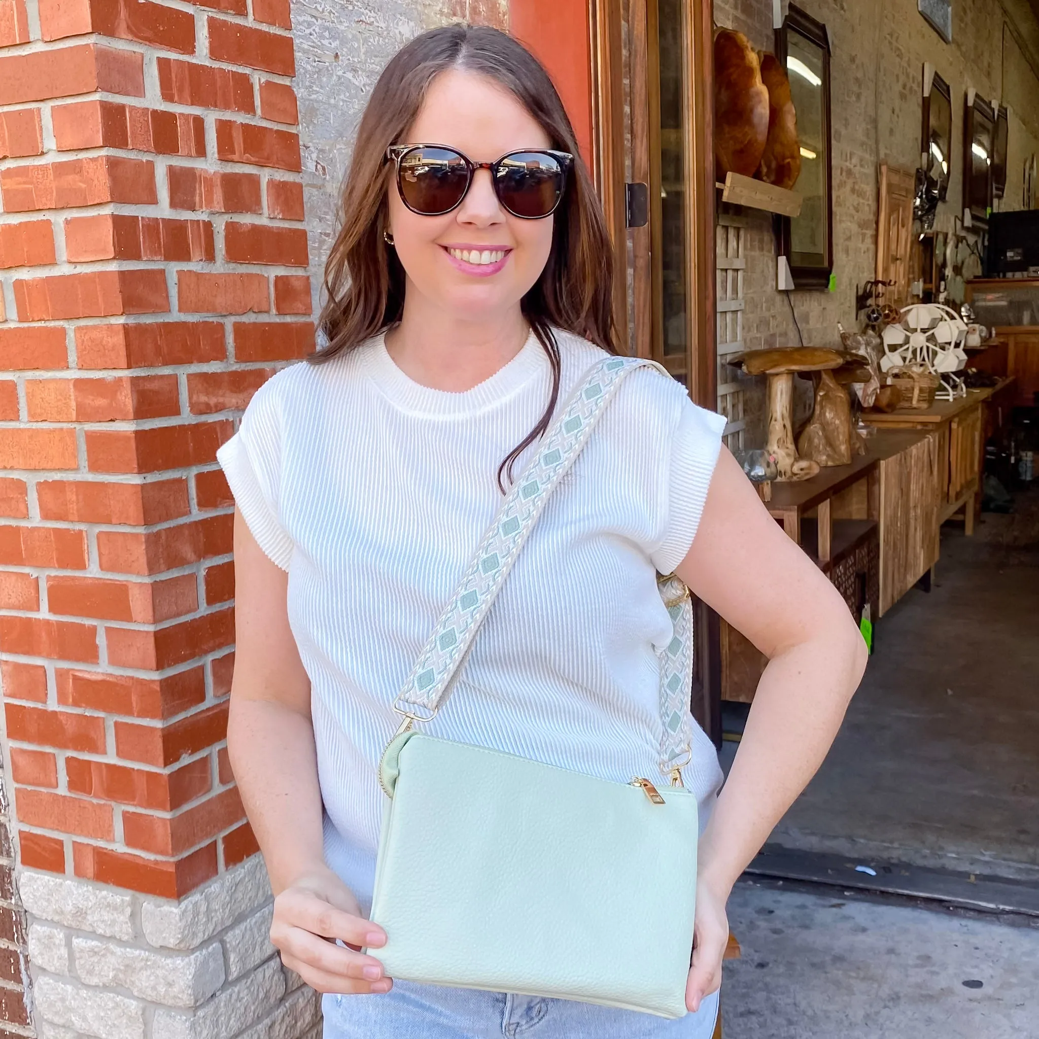 Jen & Co Izzy Crossbody Handbag - Light Fern