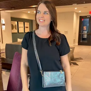Jen & Co Riley Glitter Crossbody Handbag - Black