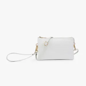 Jen & Co Riley Monogram 3 Compartment Crossbody Or Wristlet In White