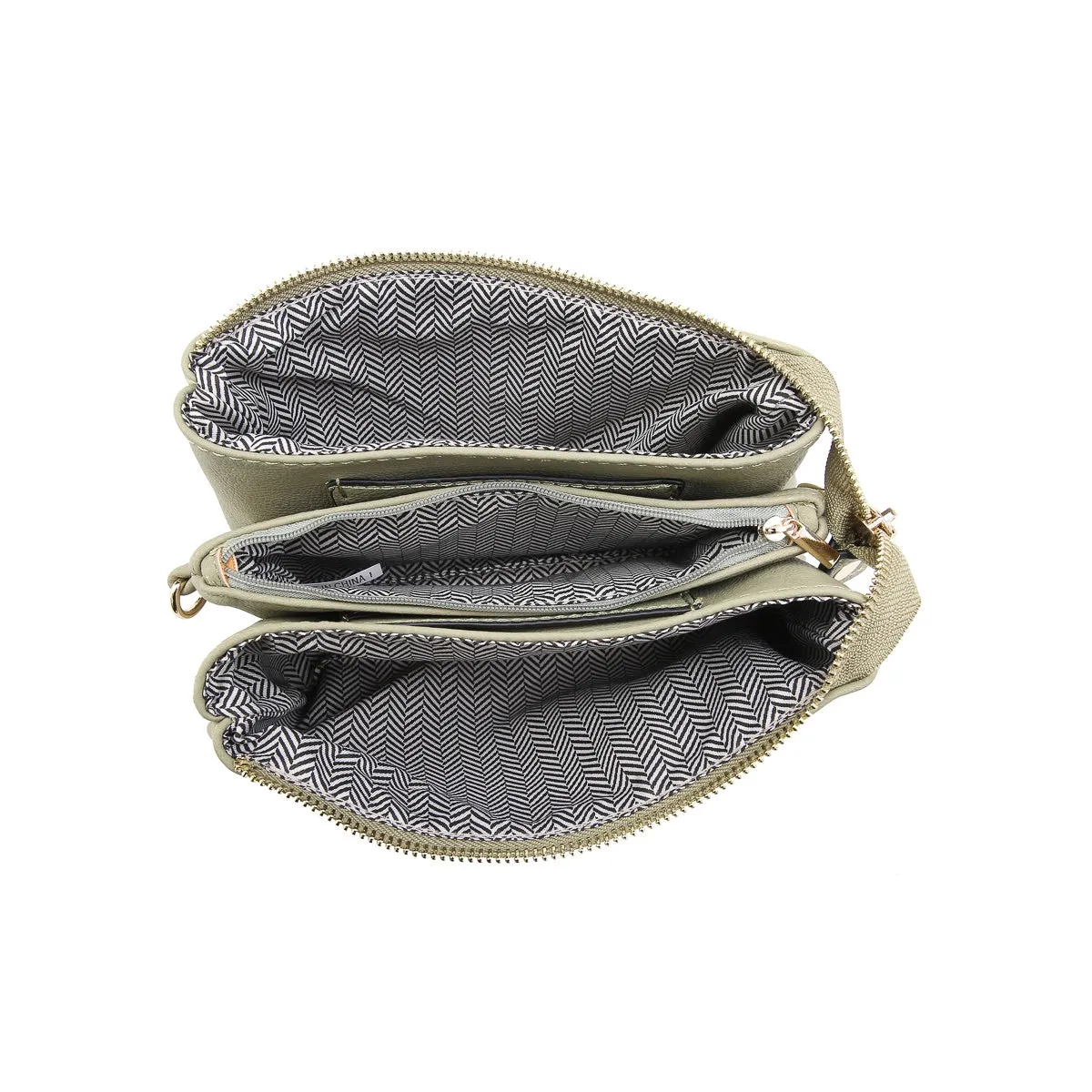 Jen & Co Riley Monogram 3 Compartment Crossbody Or Wristlet In White