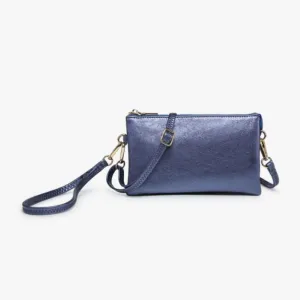 Jen & Co Riley Monogramable Three Compartment Crossbody Or Wristlet In Sodalite
