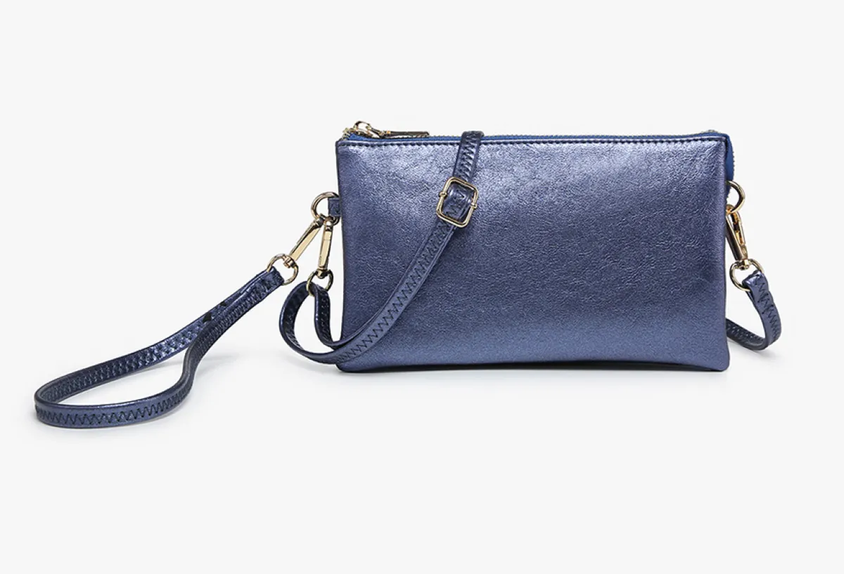 Jen & Co Riley Monogramable Three Compartment Crossbody Or Wristlet In Sodalite