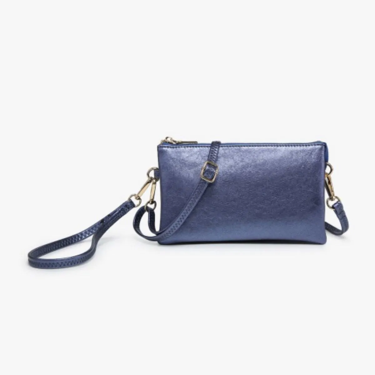 Jen & Co Riley Monogramable Three Compartment Crossbody Or Wristlet In Sodalite