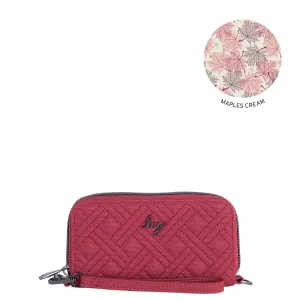 LUG Whirly Matte Luxe VL RFID Wristlet Wallet in Rosewood Red