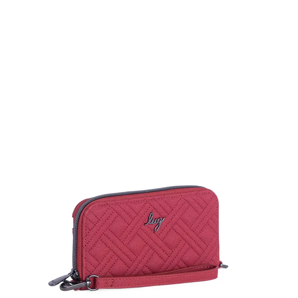 LUG Whirly Matte Luxe VL RFID Wristlet Wallet in Rosewood Red