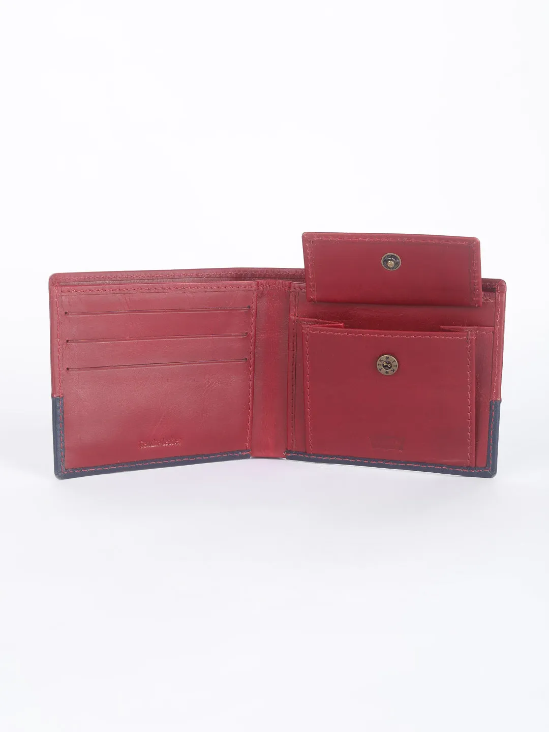 Men's Red Colorblock Bi-Fold Wallet