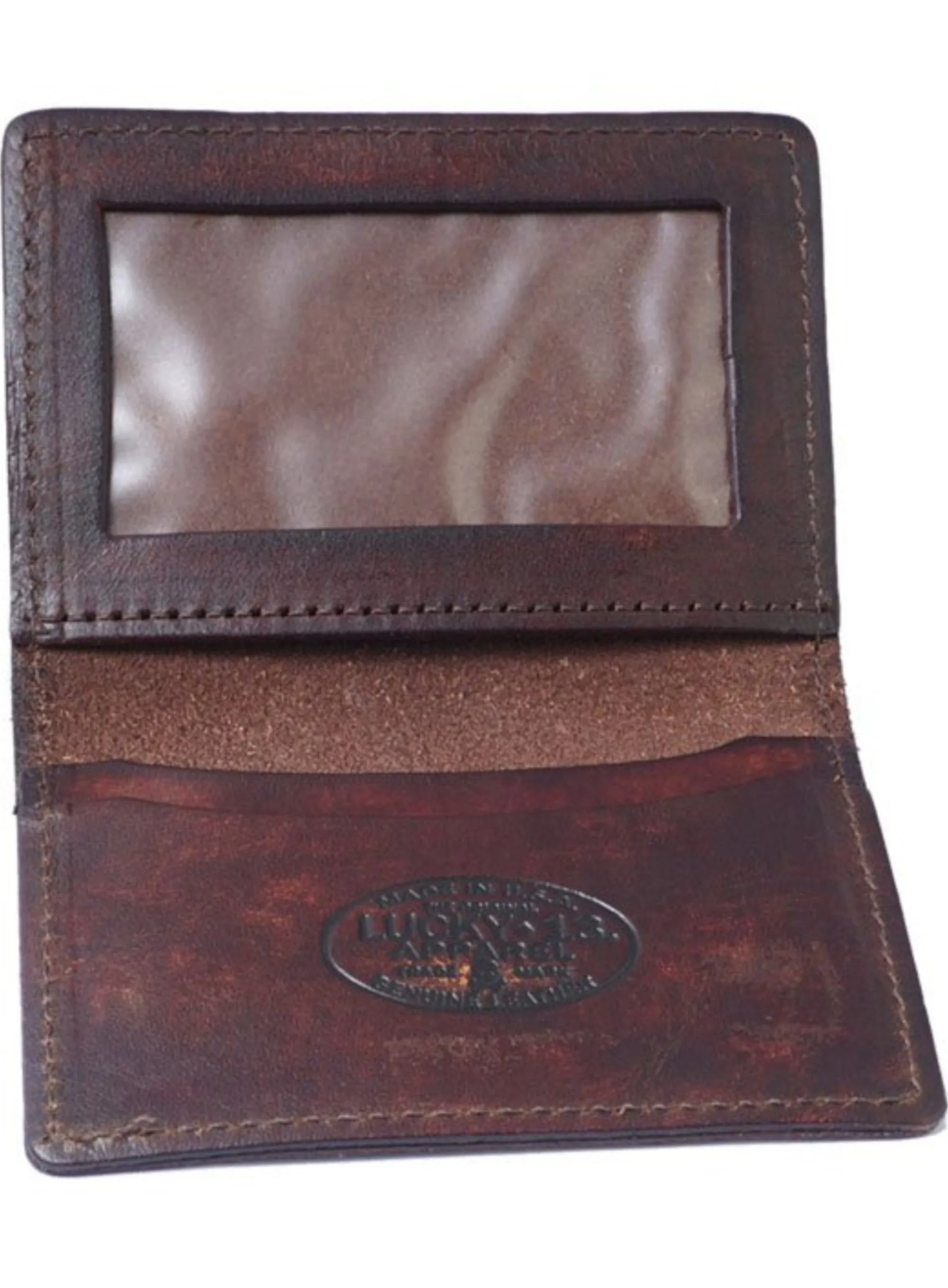 The WINGED PISTON Leather Card Holder Wallet - ANTIQUED BROWN