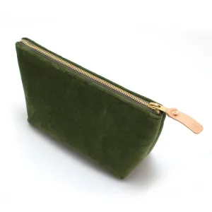 Velvet Travel Clutch-Olive