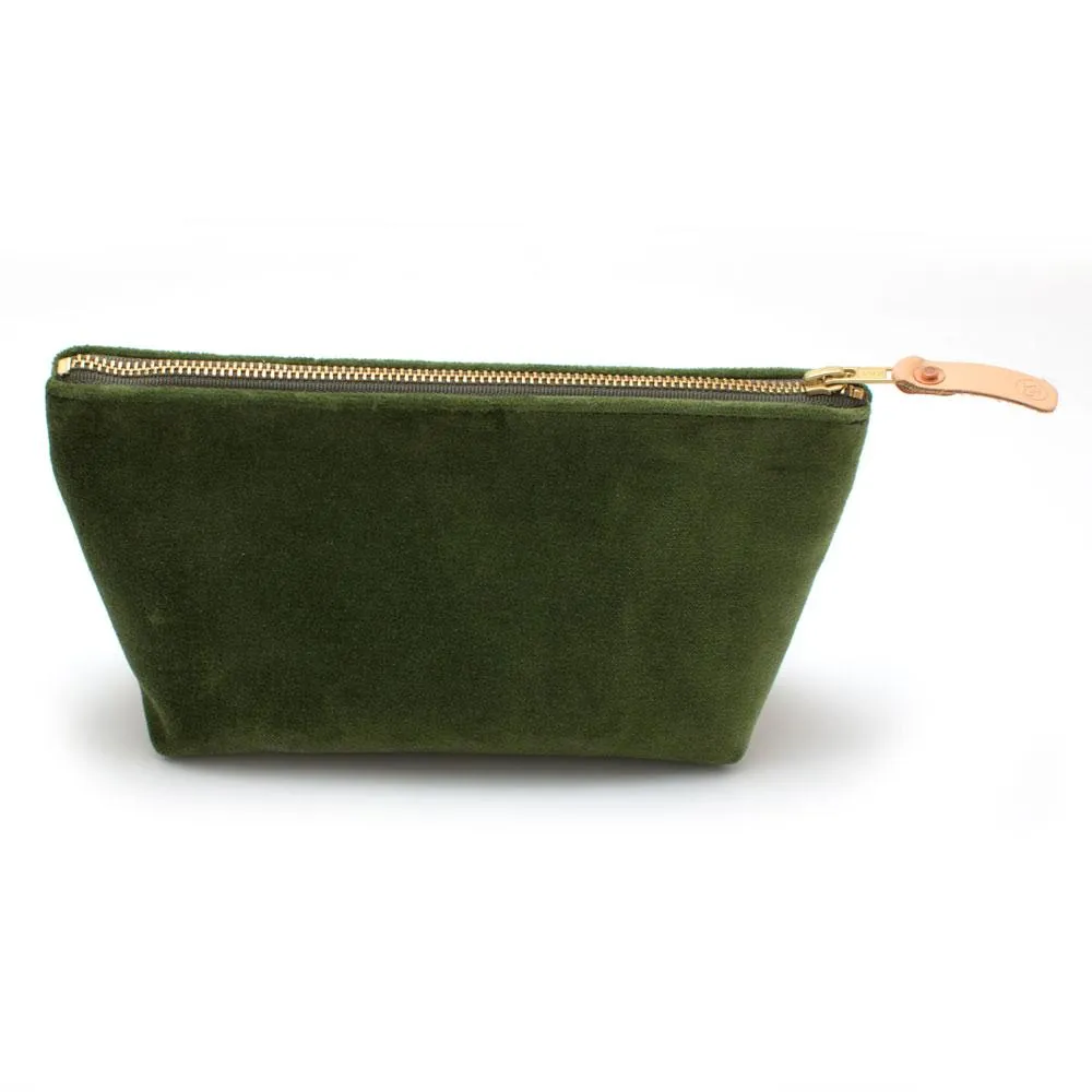 Velvet Travel Clutch-Olive